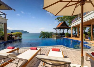 Luxury oceanfront villa in Phuket – Baan Kata B6 with infinity pool and panoramic sea views, surrounded by tropical gardens.